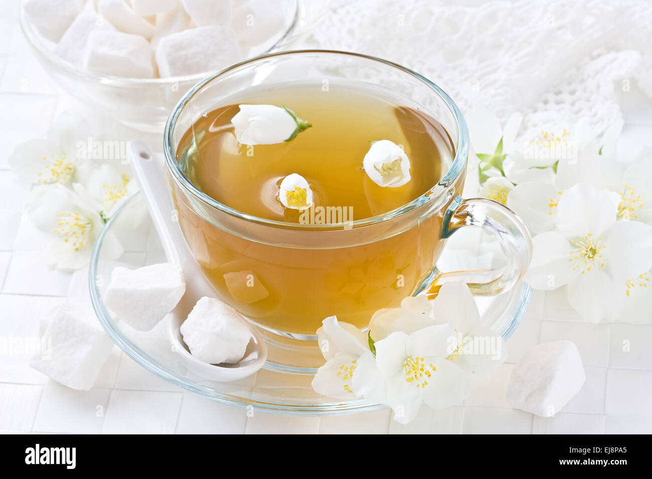 Cup jasmin tea Stock Photo Alamy