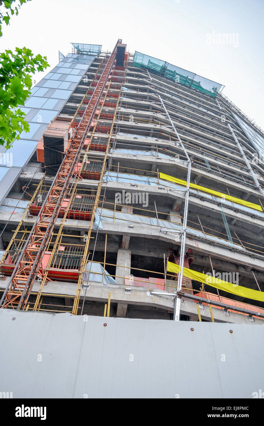 Construction elevator at a building under construction Stock Photo Alamy