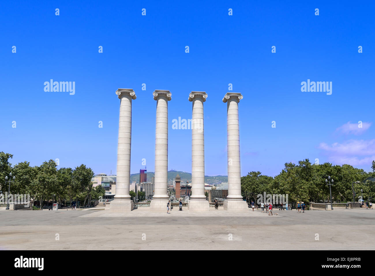 Four classical columns Stock Photo