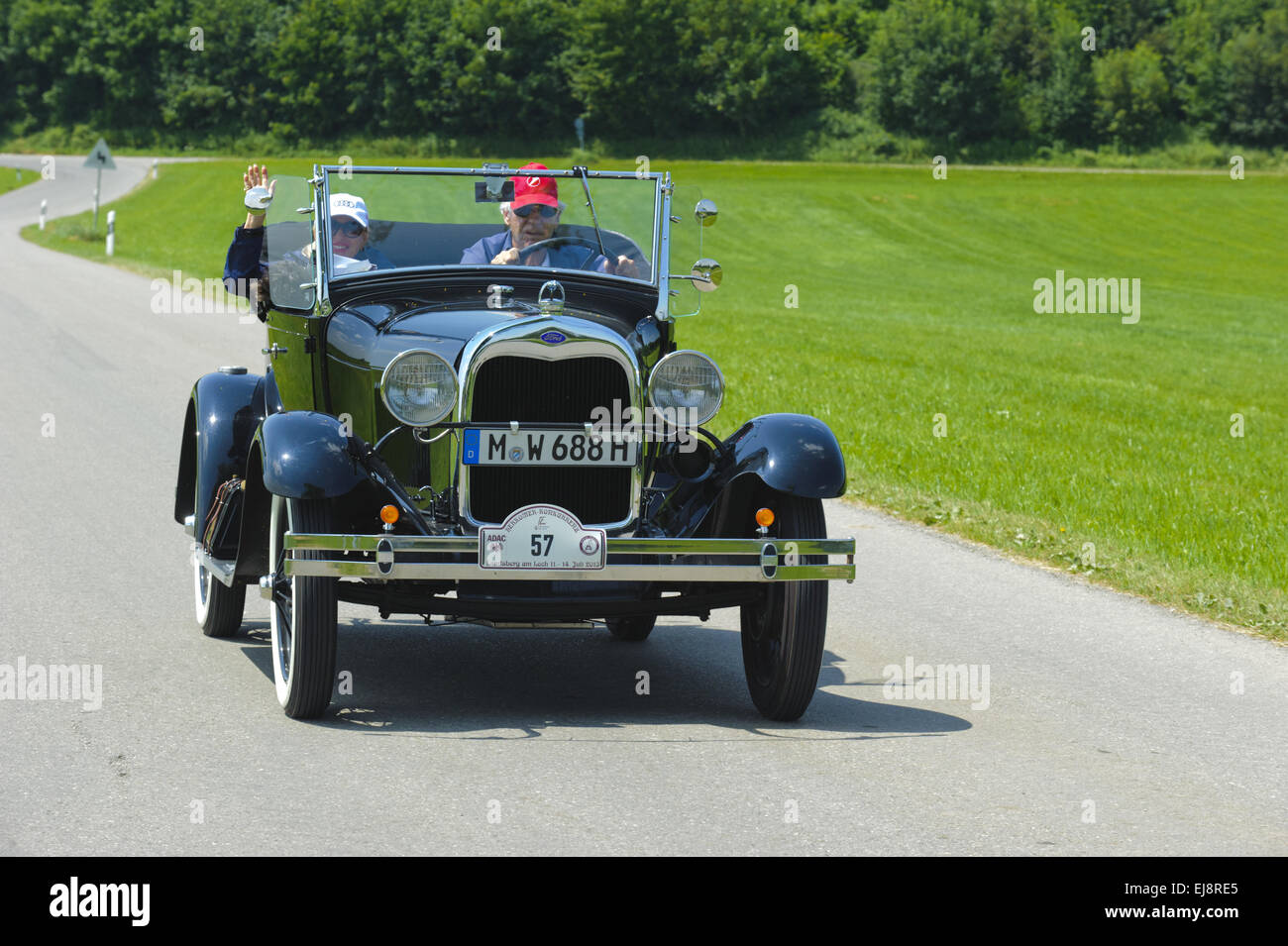 Oldtimer rally for old antique cars Stock Photo