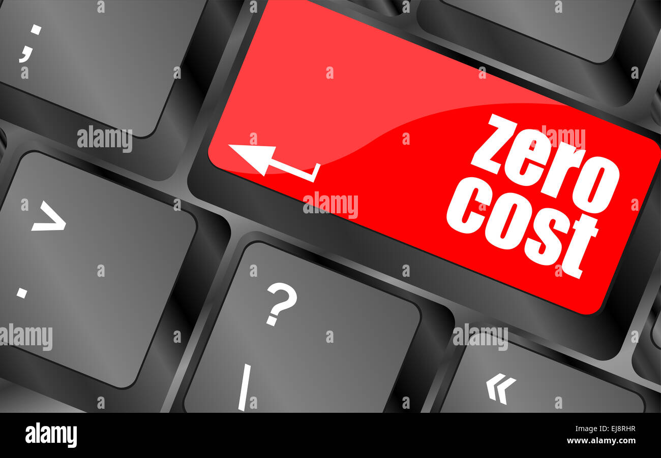 zero cost button on computer keyboard key Stock Photo Alamy