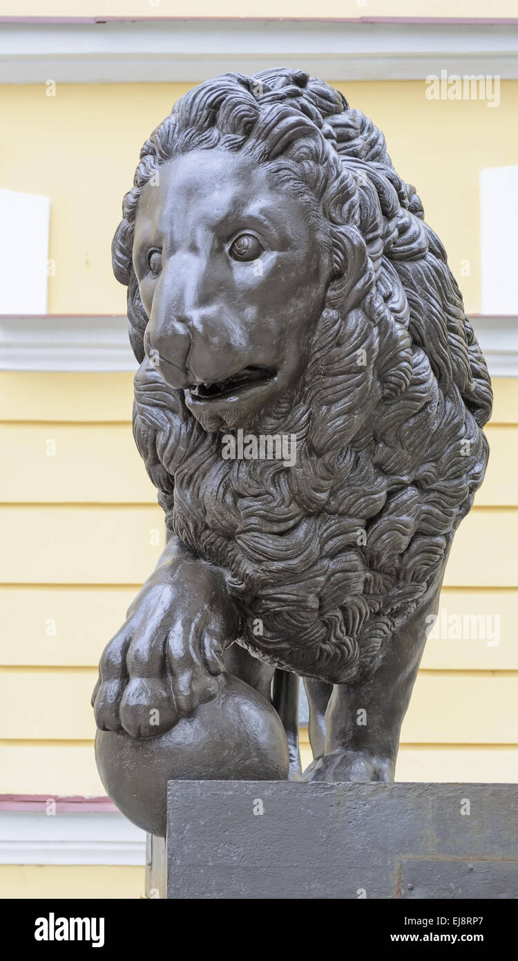 Bronze sculpture of lion Stock Photo