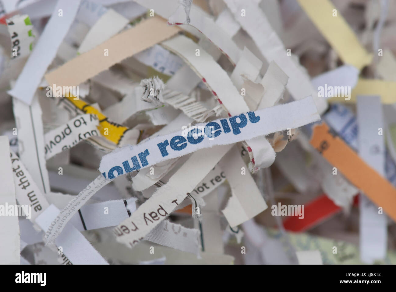 Shredding documents, receipts, personal papers Stock Photo Alamy
