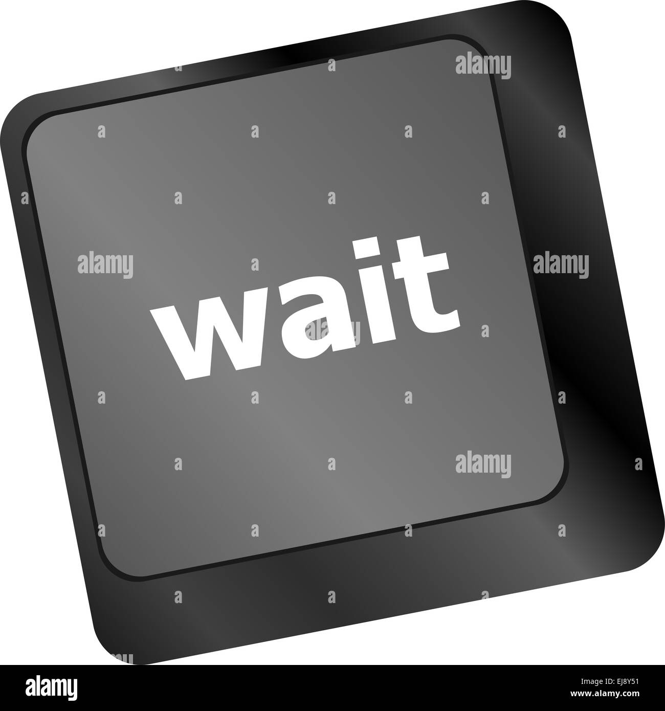 wait word button on a computer keyboard Stock Photo