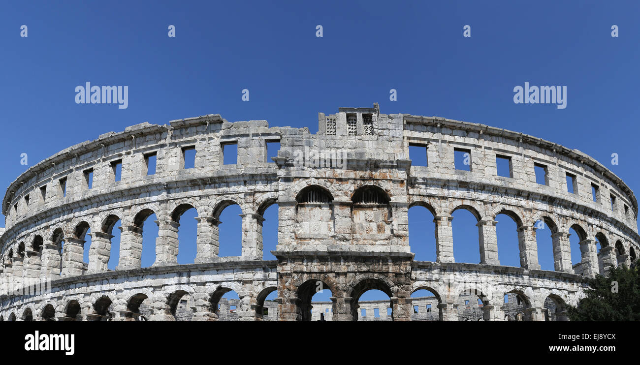 Colosseum of pula Stock Photo
