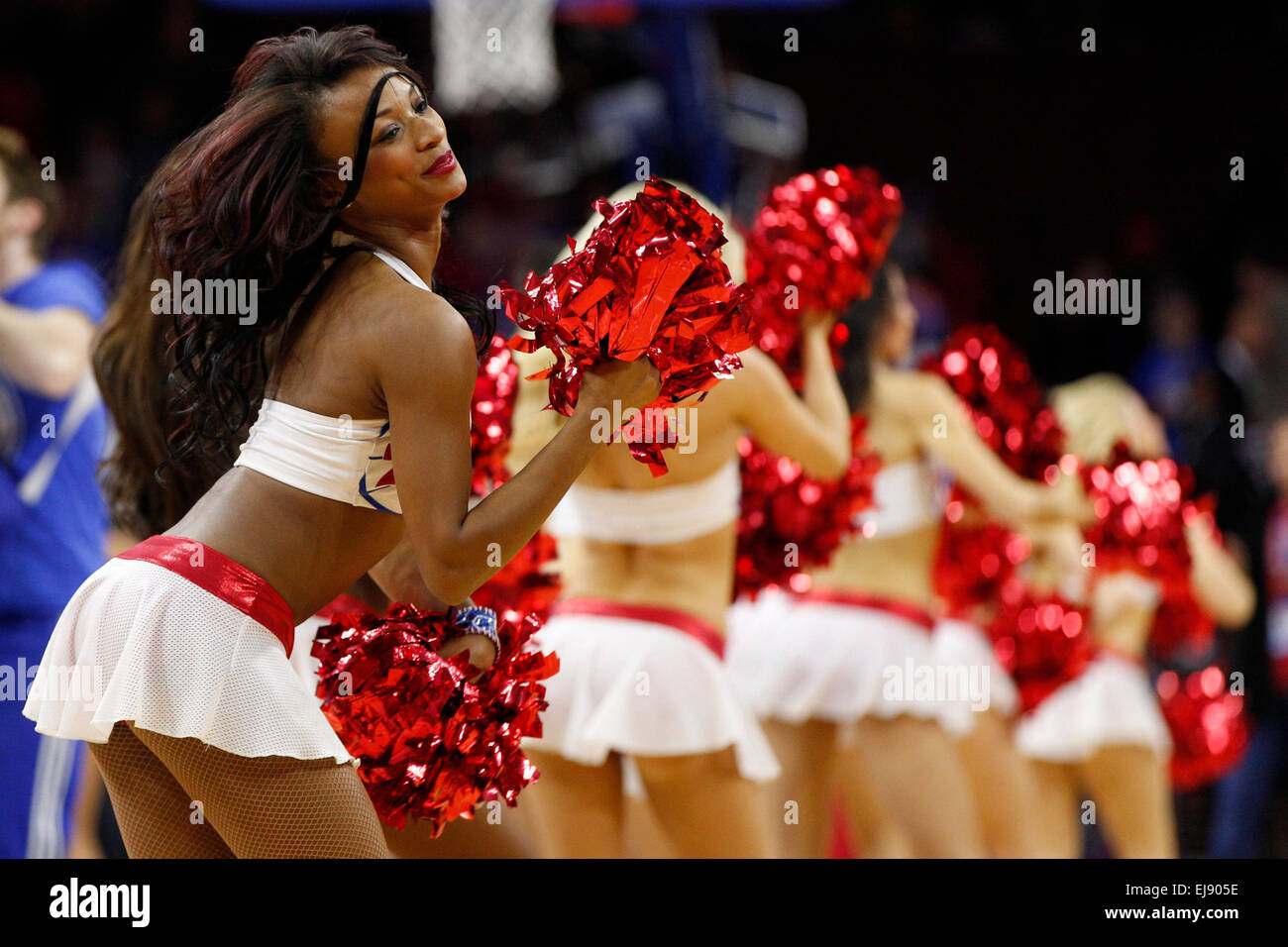 March 18, 2015 Philadelphia 76ers Dancers perform during the NBA game