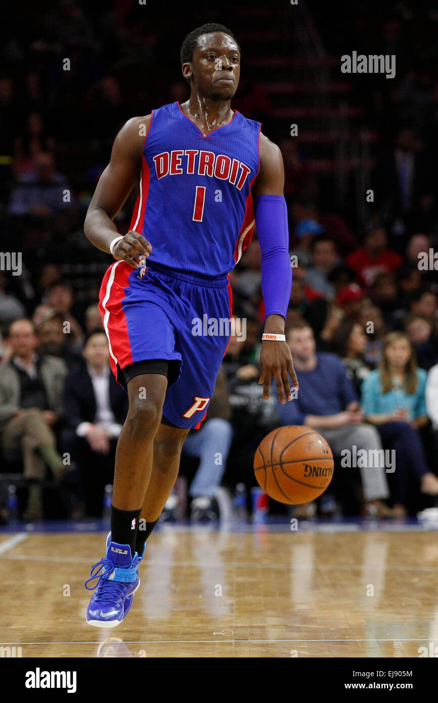 March 18, 2015 Detroit Pistons guard Reggie Jackson (1) in action