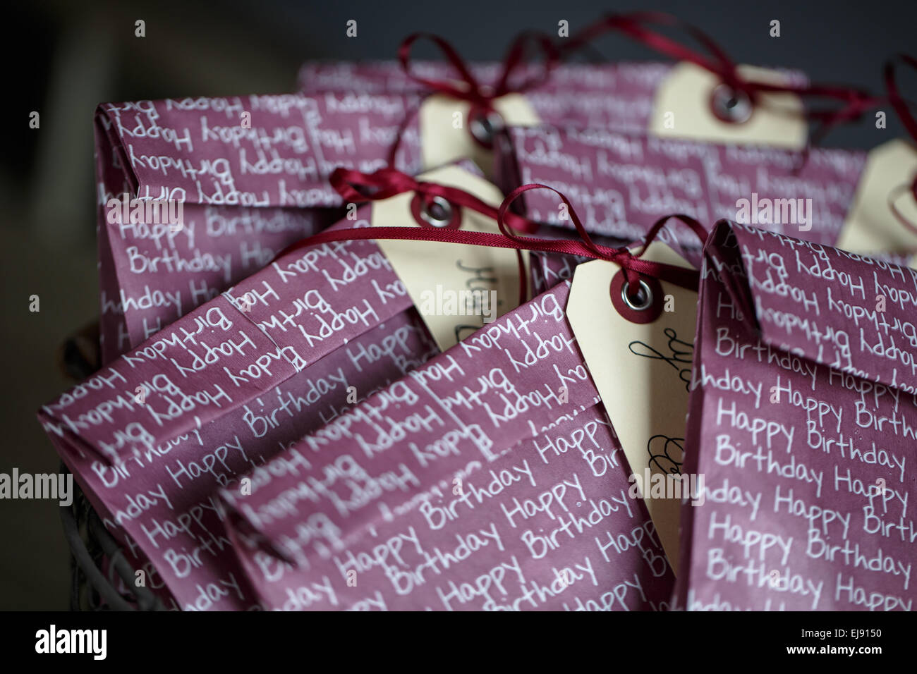 Gift bags for birthday party Stock Photo Alamy