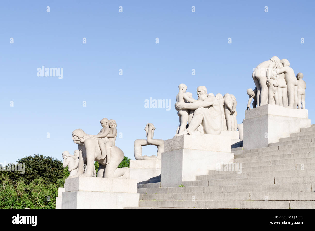 Statues in Vigeland park in Oslo details Stock Photo