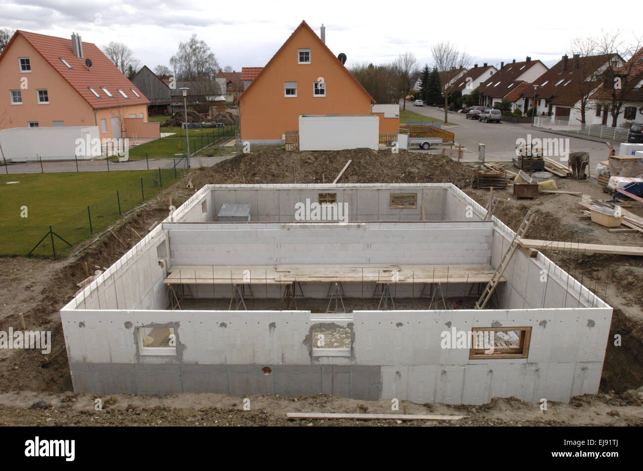 foundation of residential house Stock Photo