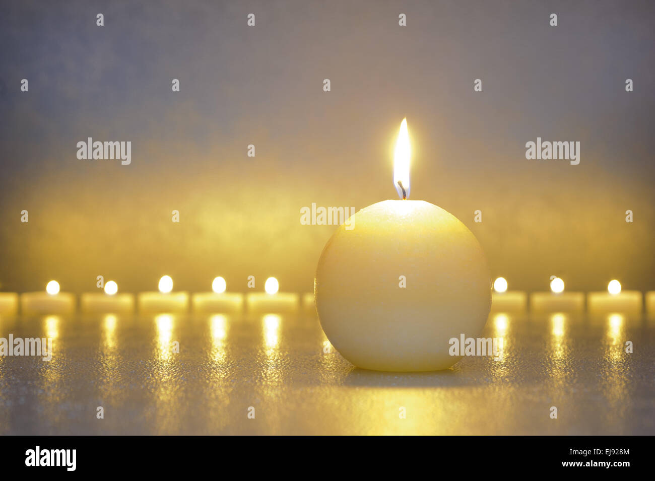 Japanese garden with candle lights Stock Photo Alamy