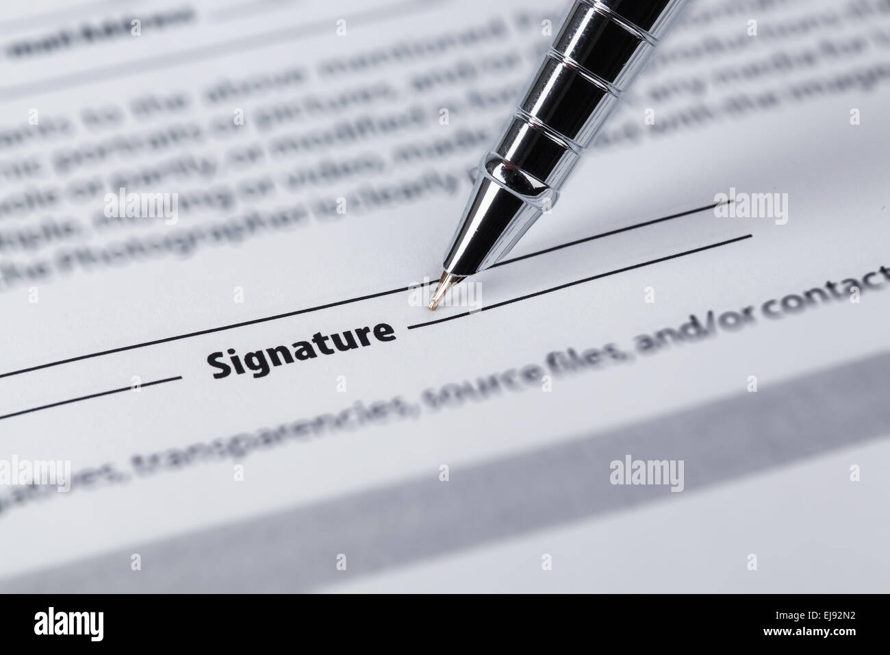 signature closeup Stock Photo