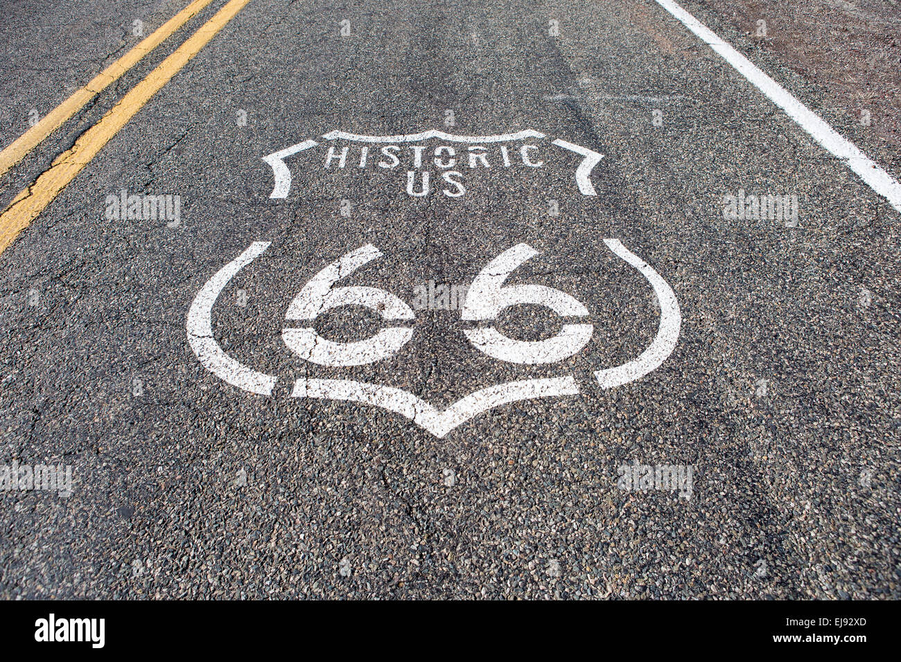 Route 66 Highway sign Stock Photo