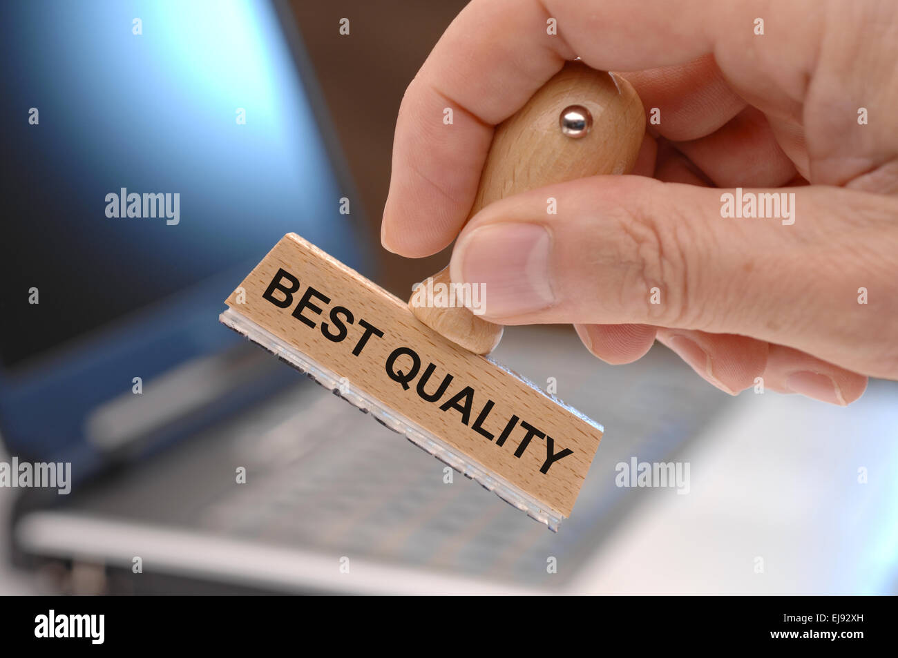 best quality marked on rubber stamp Stock Photo