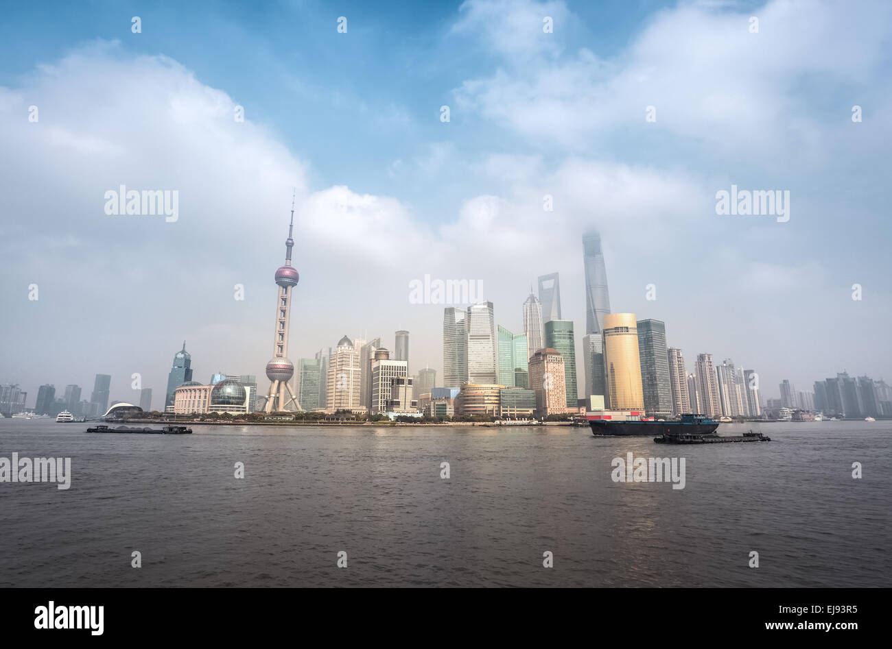 shanghai skyline with cloudscape Stock Photo