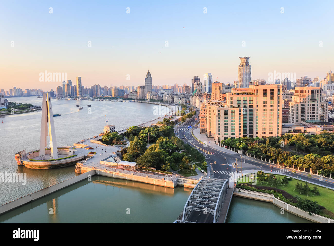 beautiful the bund in morning Stock Photo