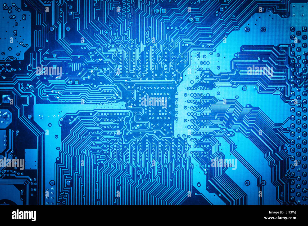 blue computer circuit board Stock Photo