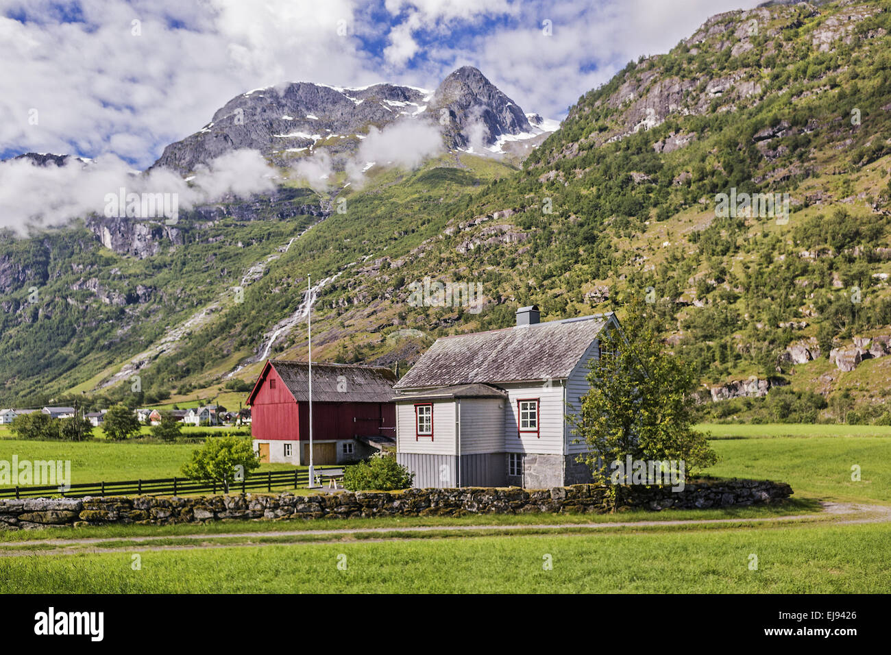 House In The Mountains Olden Norway Stock Photo Alamy