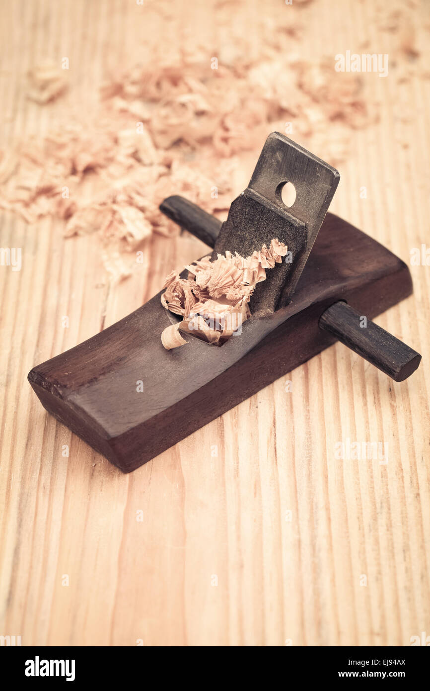 carpentry of wood planer Stock Photo