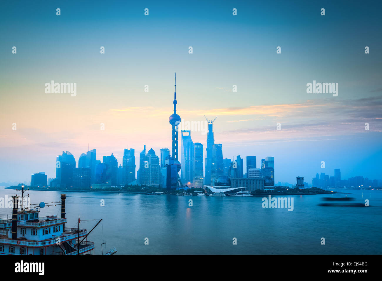 shanghai skyline in daybreak Stock Photo