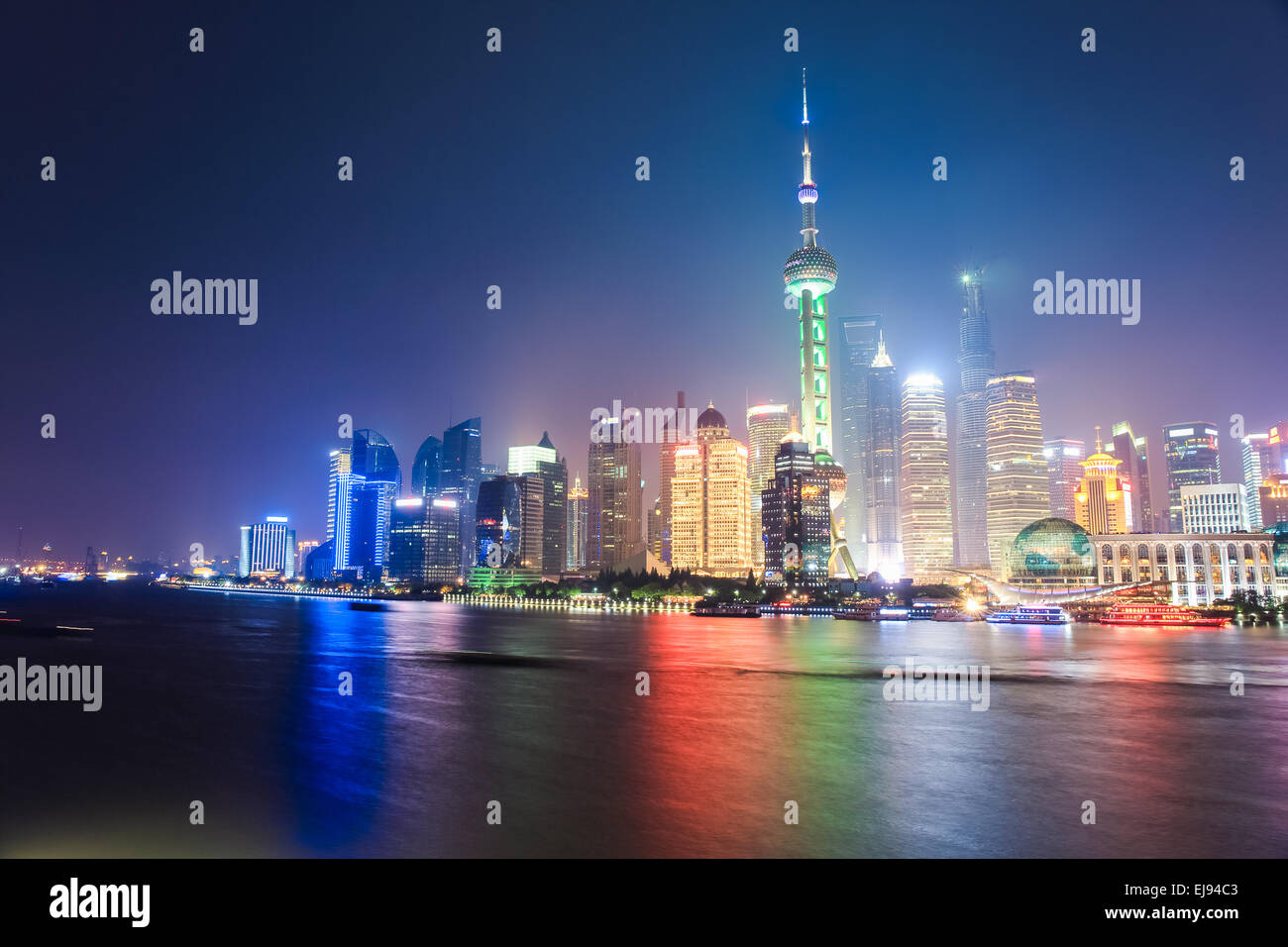 beautiful shanghai night scene Stock Photo