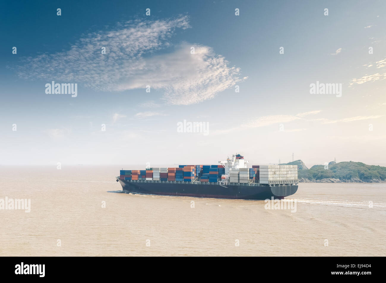 container cargo ship Stock Photo