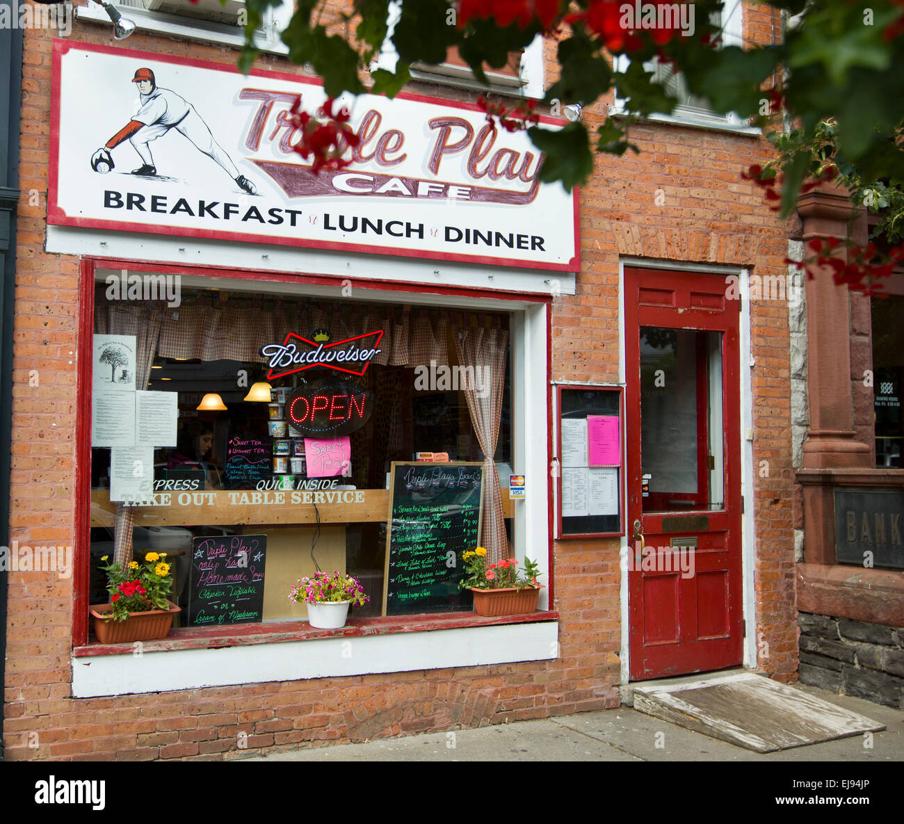 A small restaurant in Cooperstown, New York Stock Photo