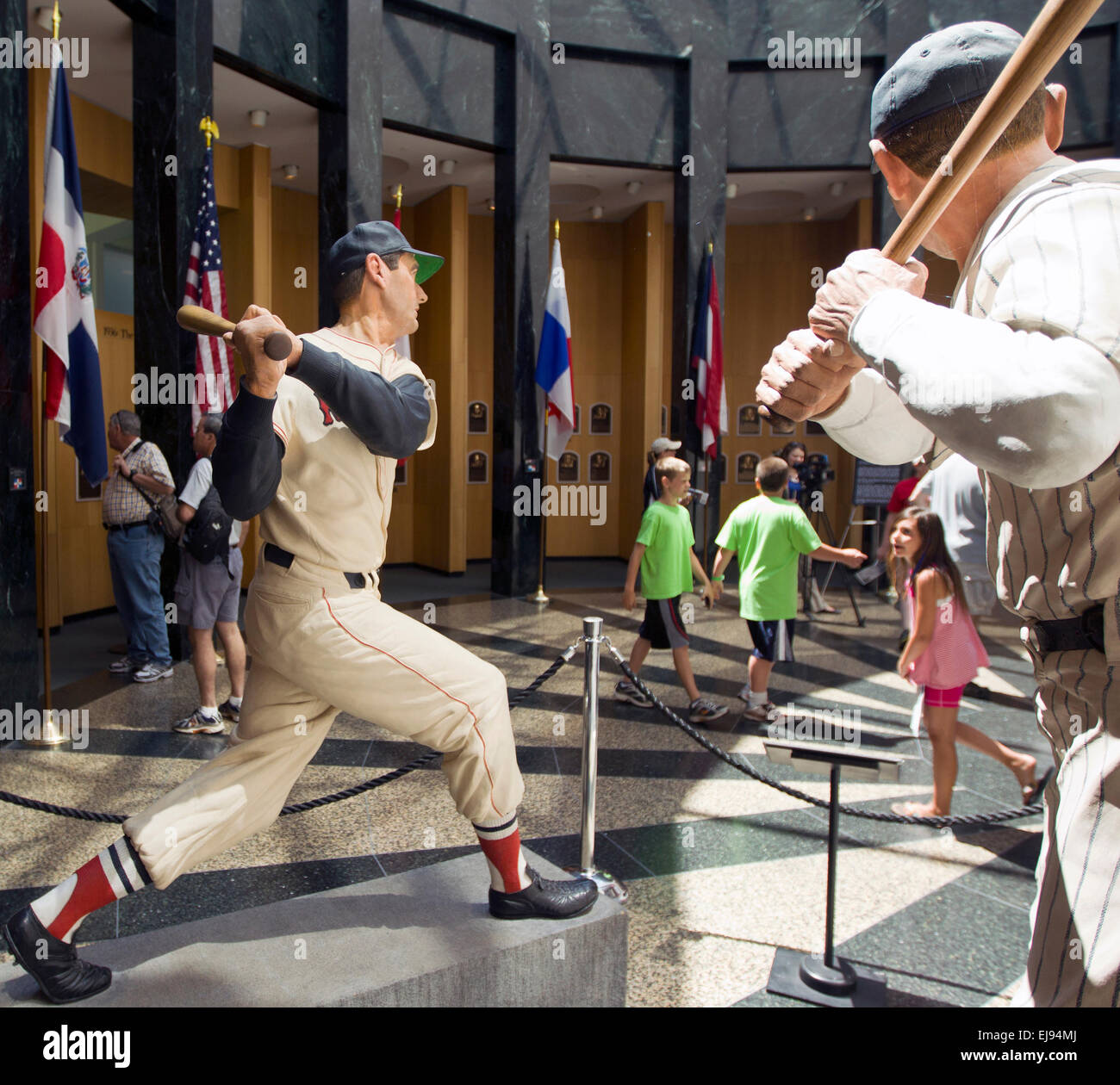 Baseball fans at the National Baseball Hall of Fame and Museum in Cooperstown, New York Stock Photo