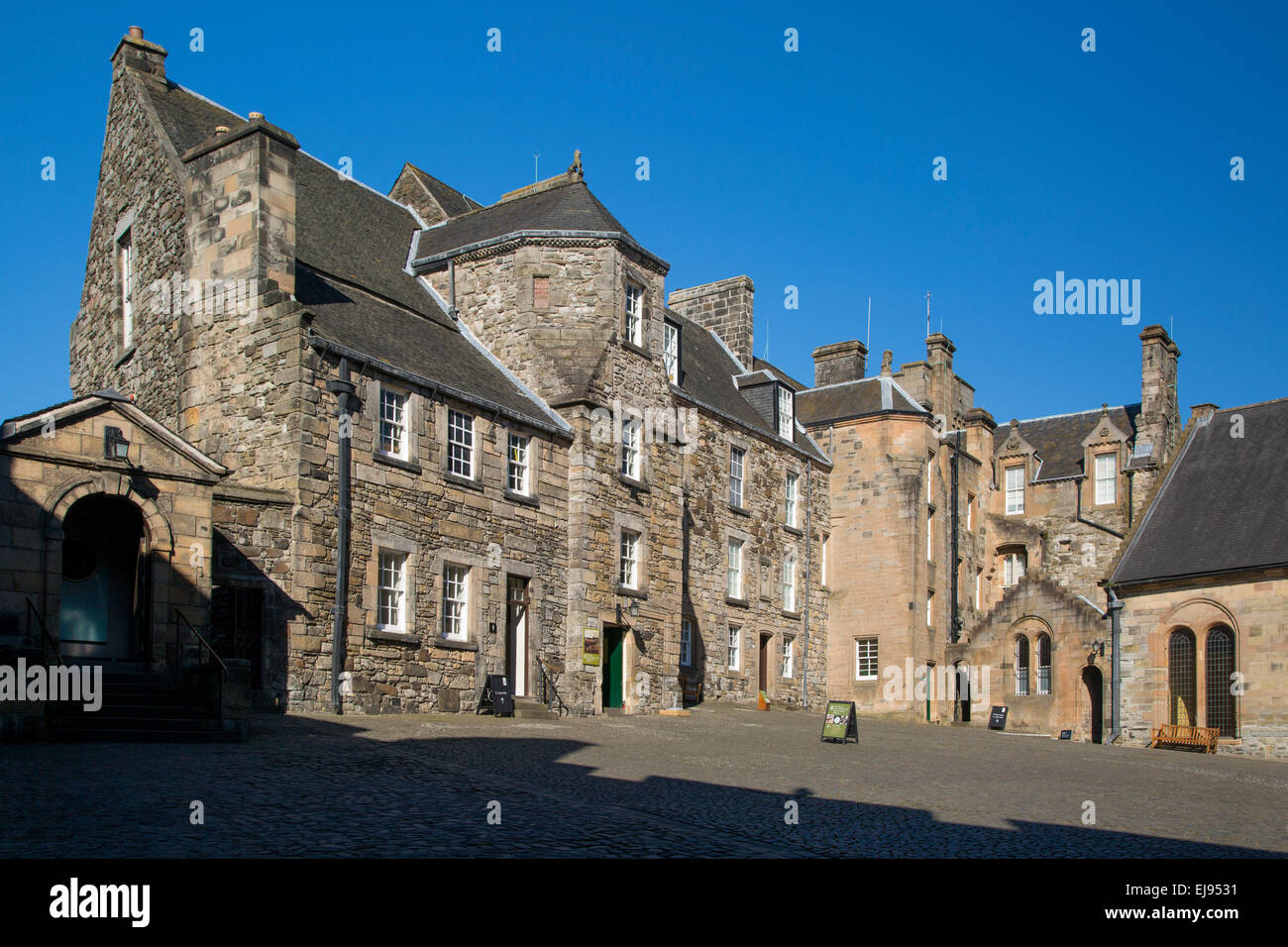 Inside the walls of Stirling Castle, the courtyard and royal residence, Stirling, Scotland, UK Stock Photo
