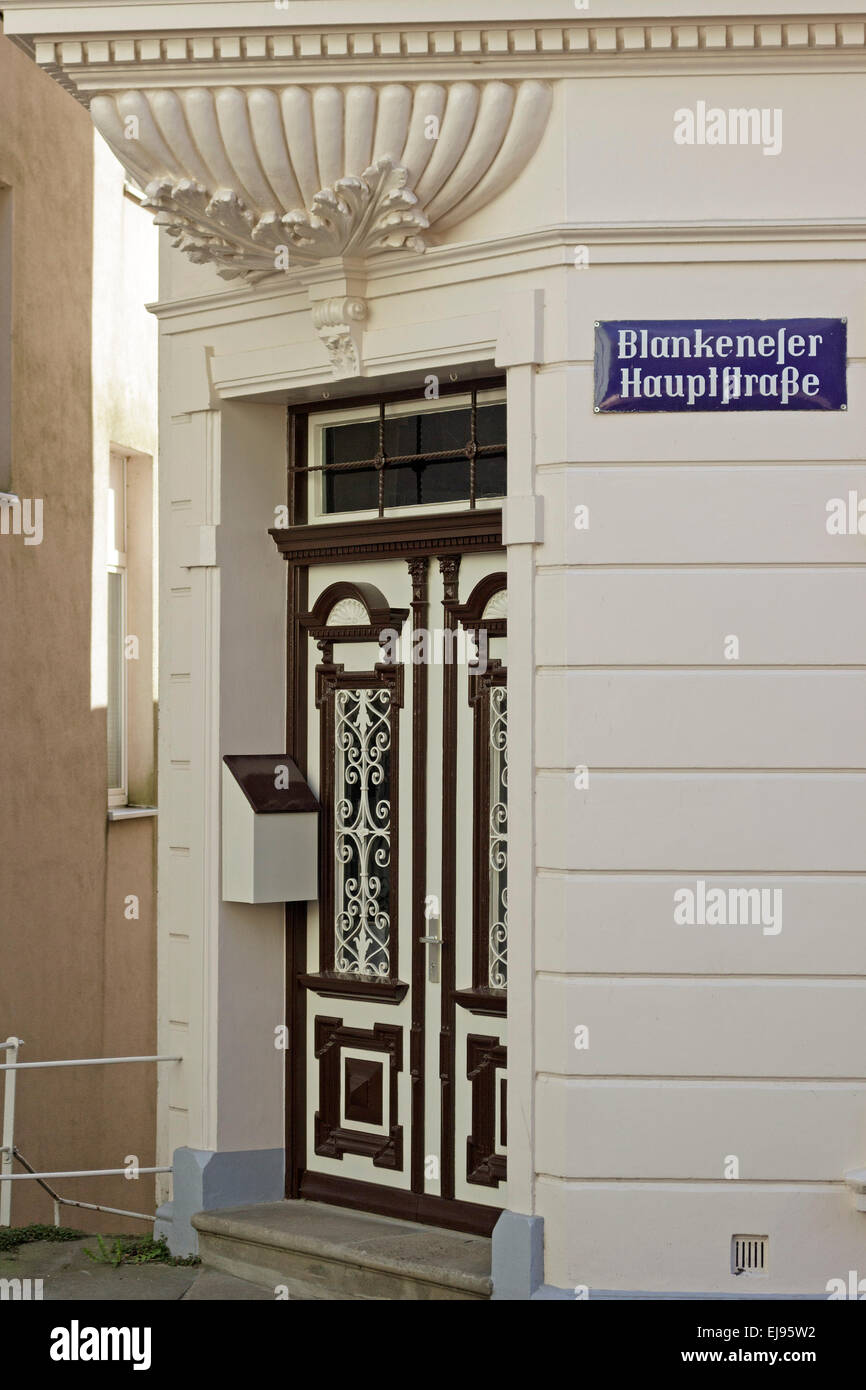 old entrance door, Blankenese, Hamburg, Germany Stock Photo