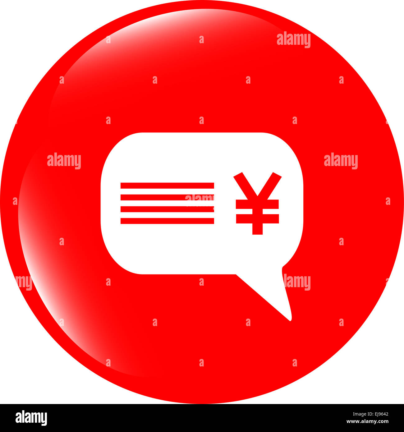cloud with Yen JPY sign icon. web button Stock Photo