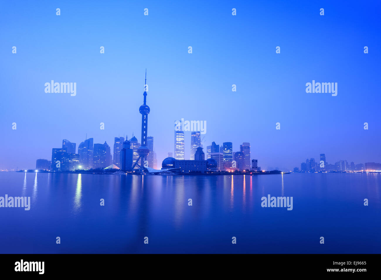 stillness of dawn in shanghai Stock Photo