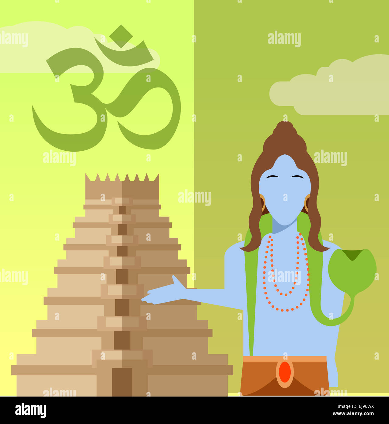 Vector image of a Hindu flat icon Stock Photo - Alamy