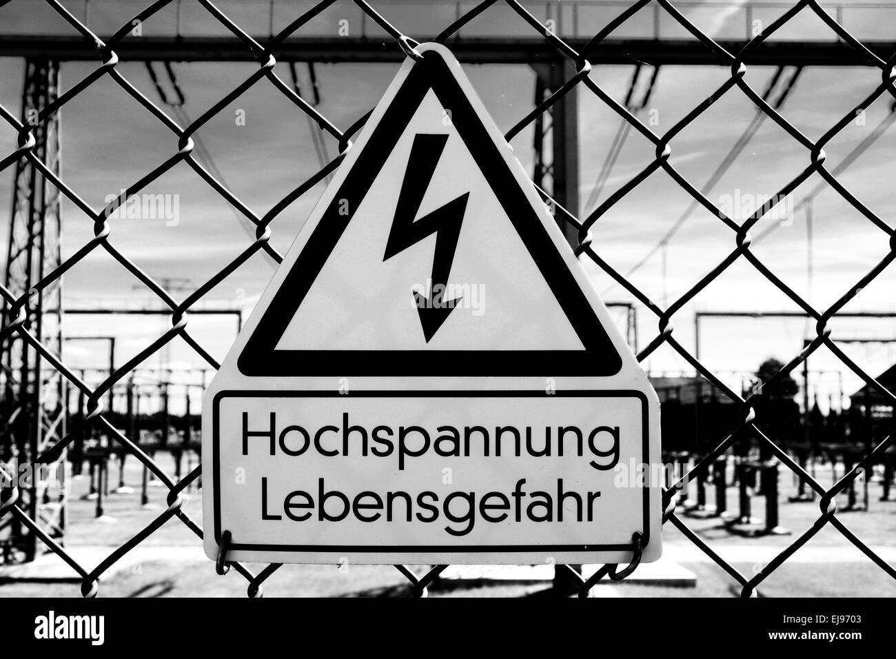 high voltage danger to life Stock Photo
