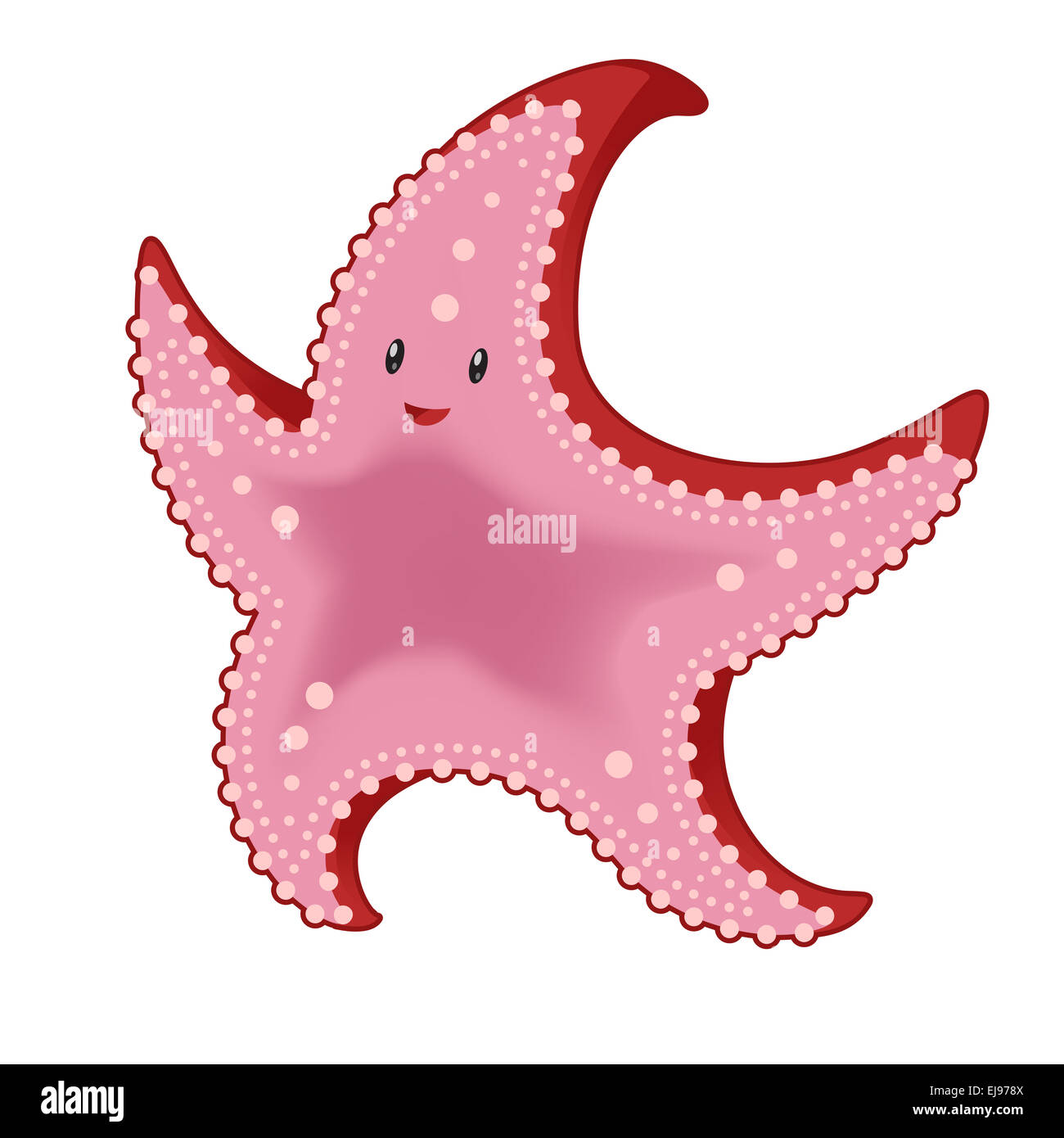 Vector image of a cartoon happy Starfish Stock Photo