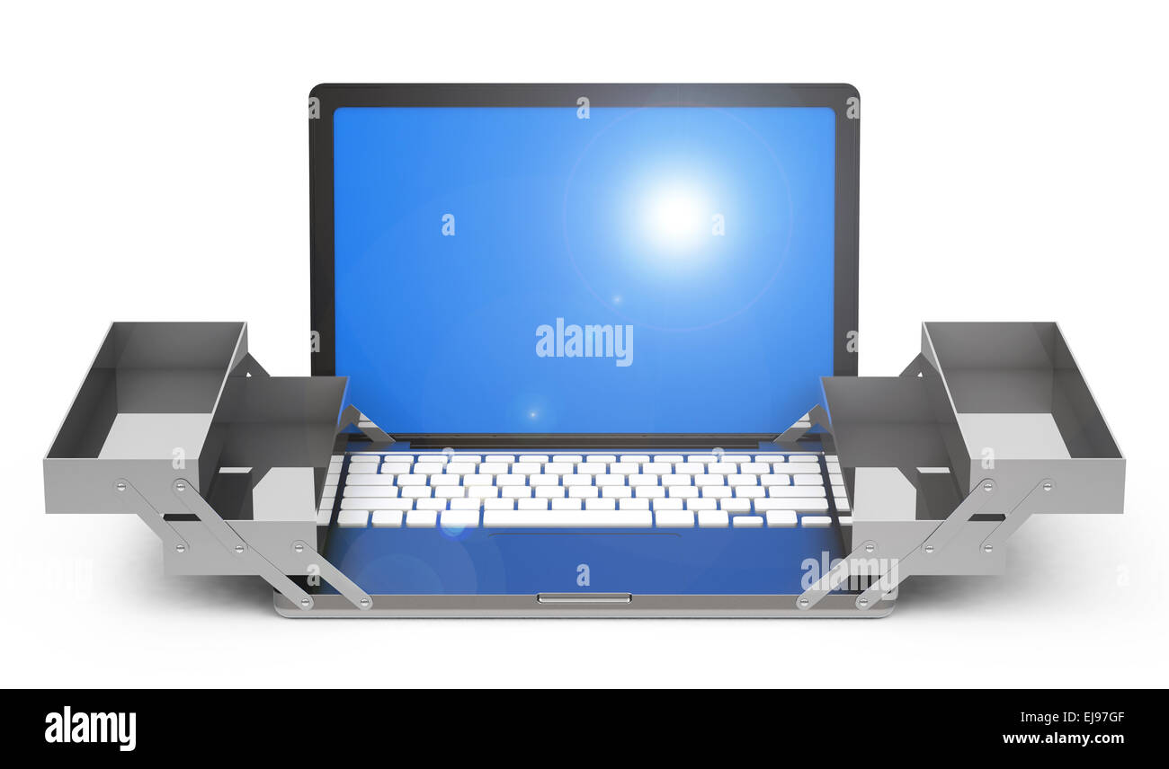 the laptop toolbox Stock Photo Alamy