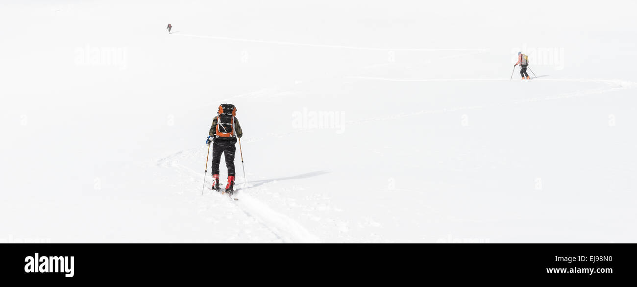 skiers on tour, Stuor Reaiddavaggi, Lapland Stock Photo