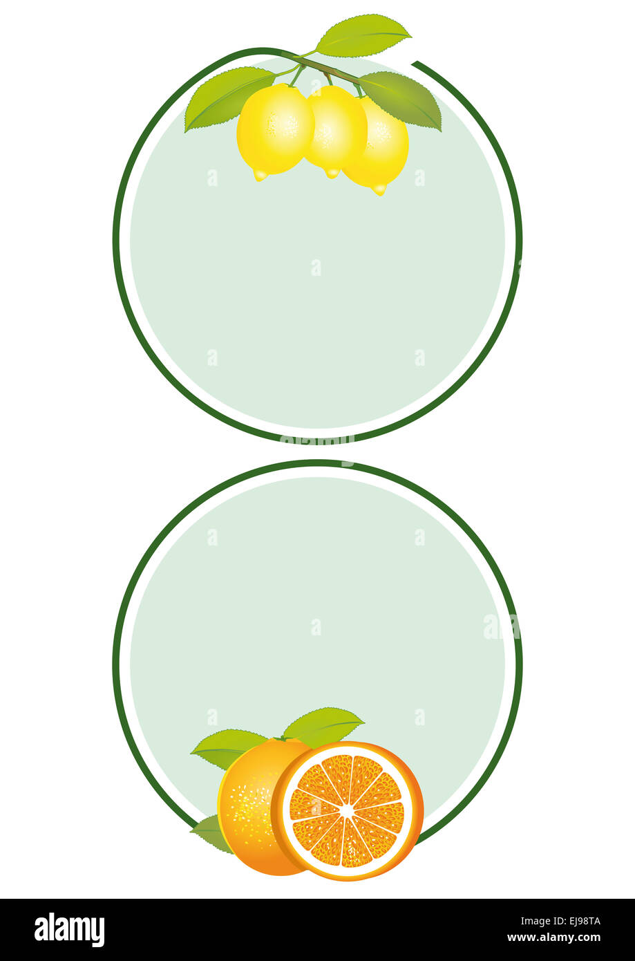 Lemons Oranges Label Stock Photo