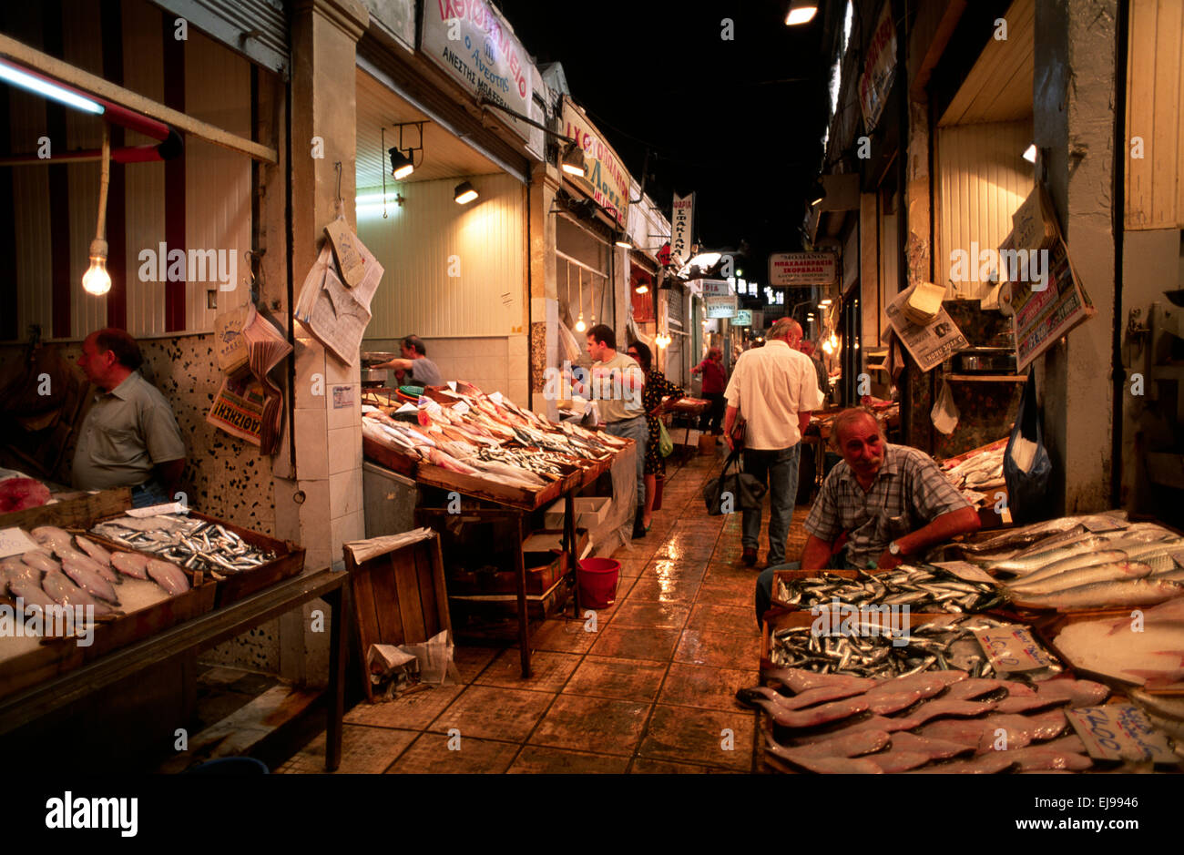 greece, thessaloniki, fish market Stock Photo - Alamy