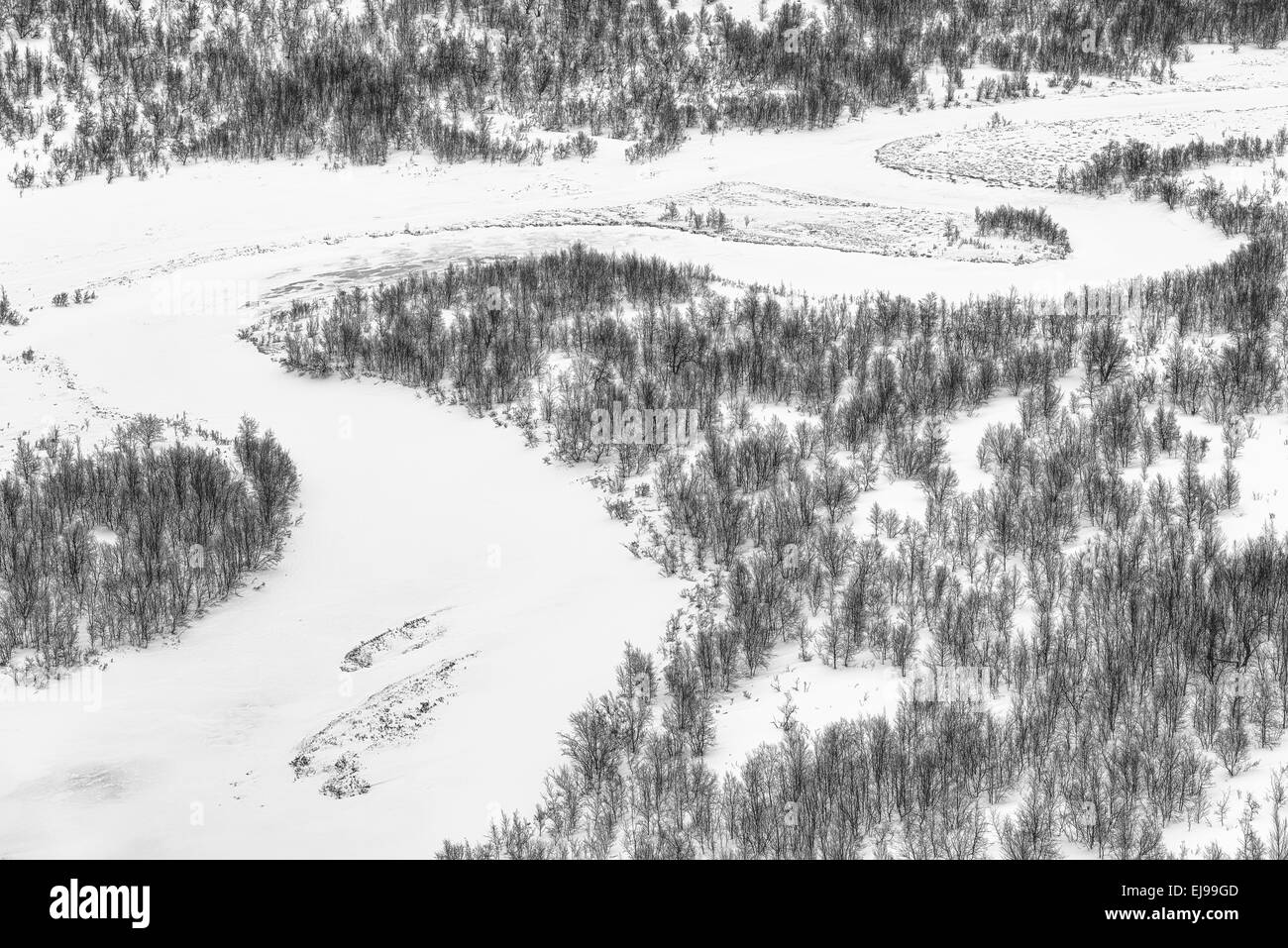river Vistasaelven, Vistasdalen, Lapland, Sweden Stock Photo