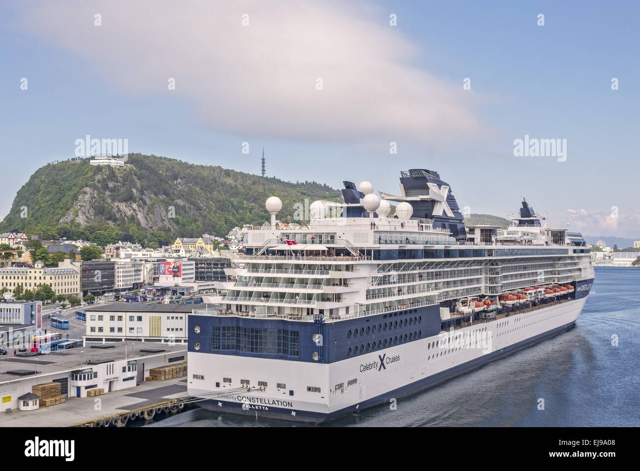 Cruise Ship Docked At Alesund Norway Stock Photo Alamy