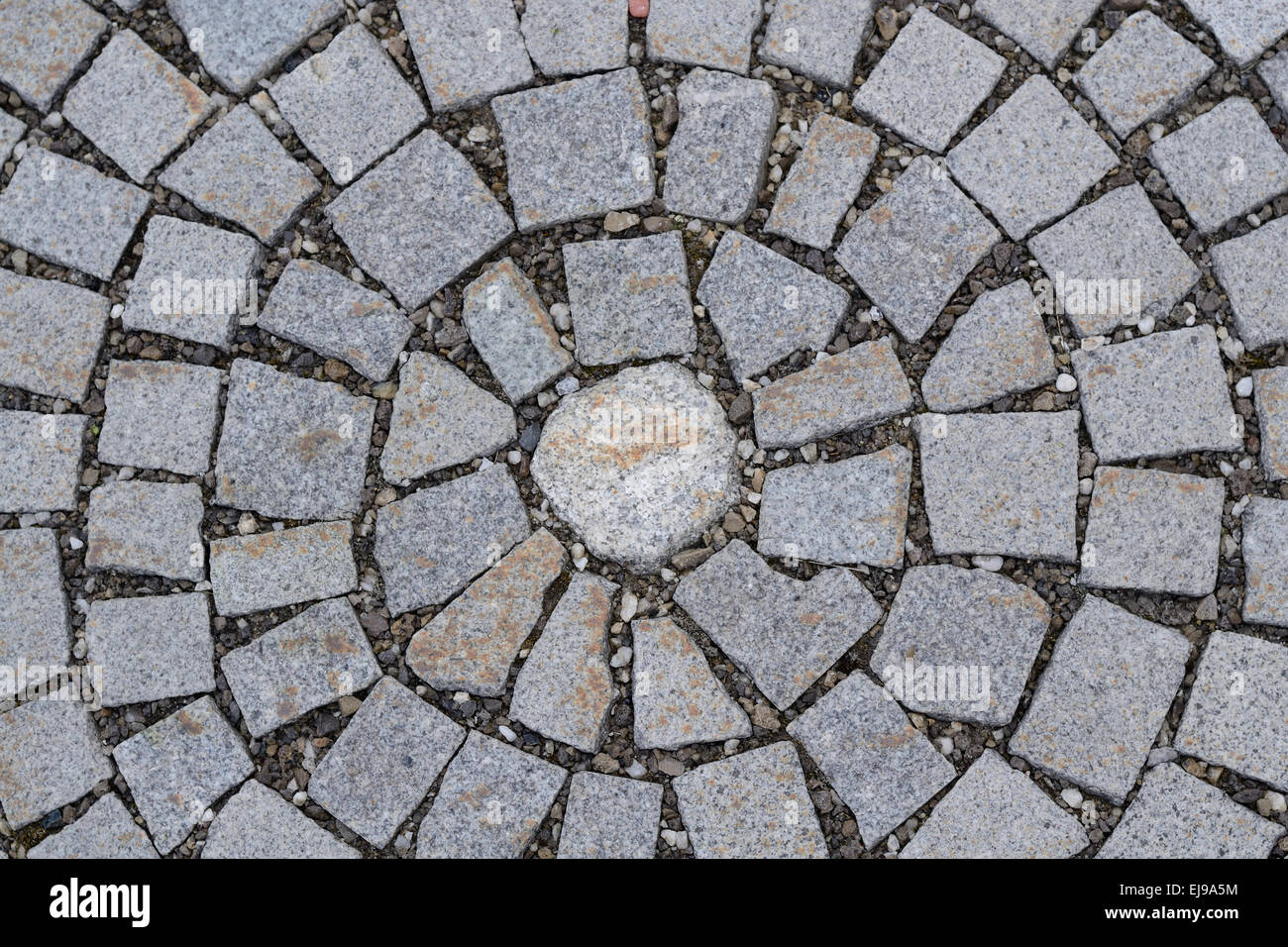 circular cobblestone pattern Stock Photo