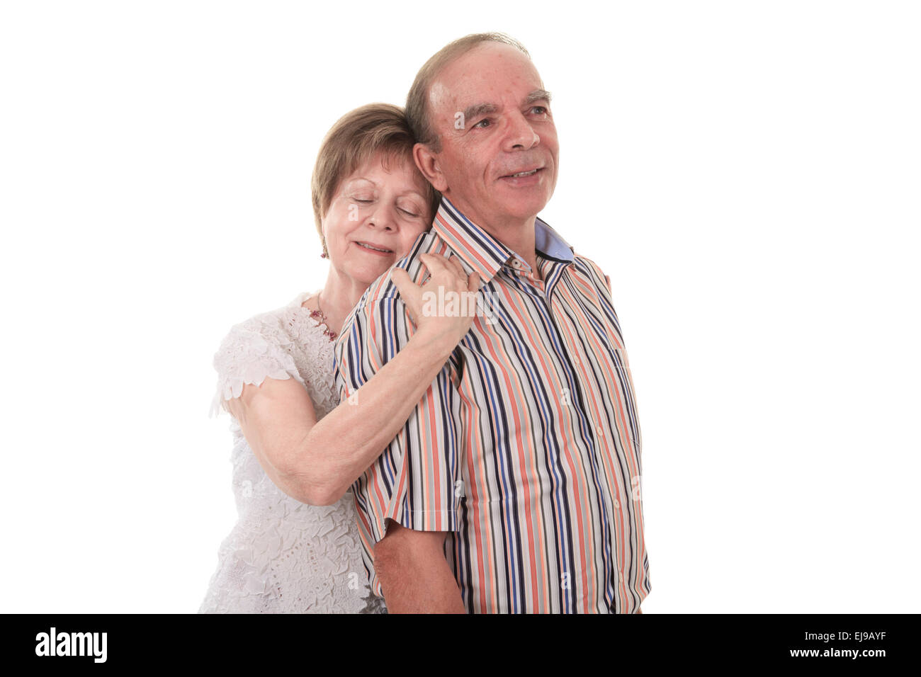 Senior Couple Isolated on a white Background Stock Photo - Alamy