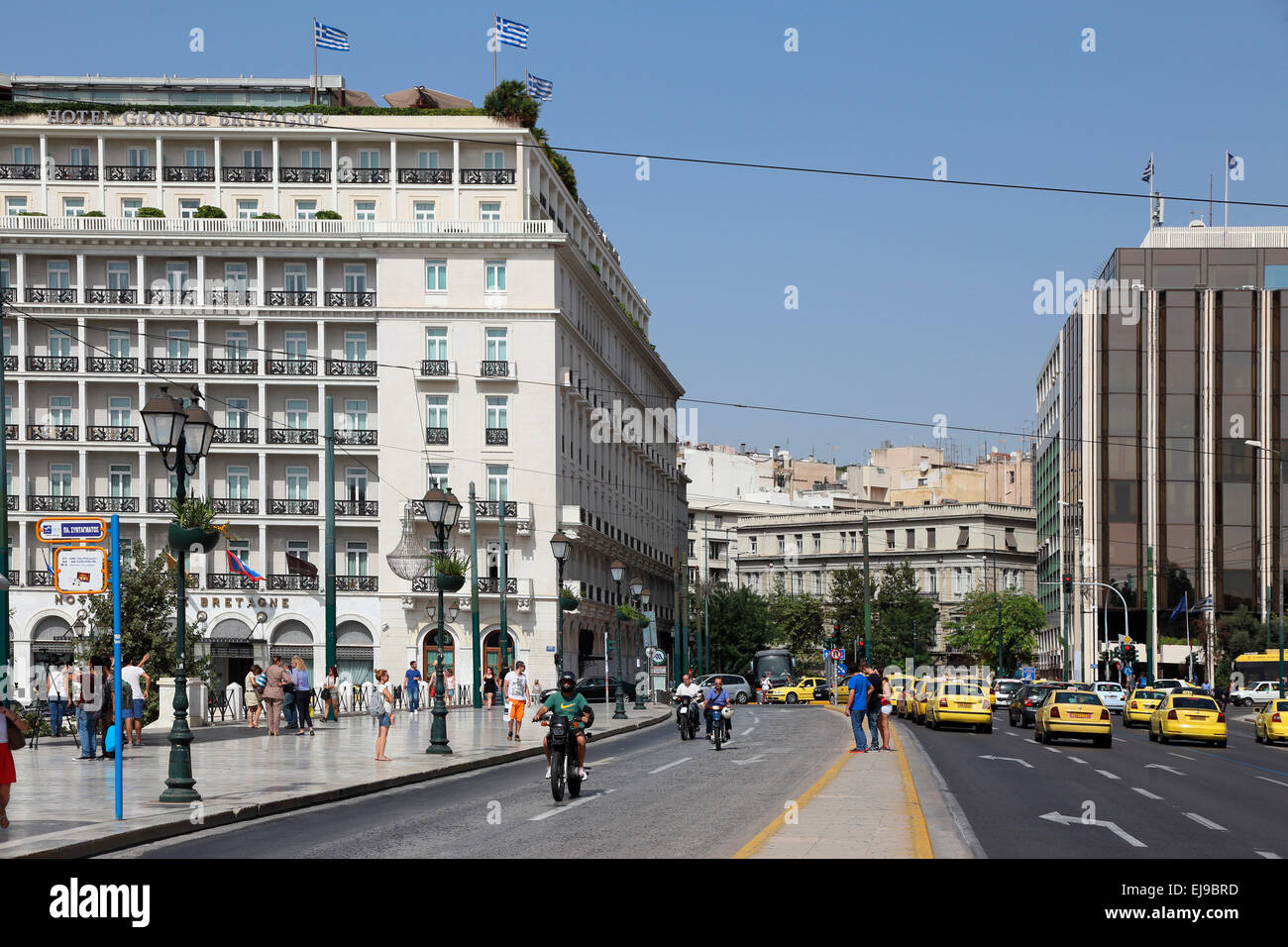 Greece Athens Syntagma Square Grande Bretagne Stock Photo