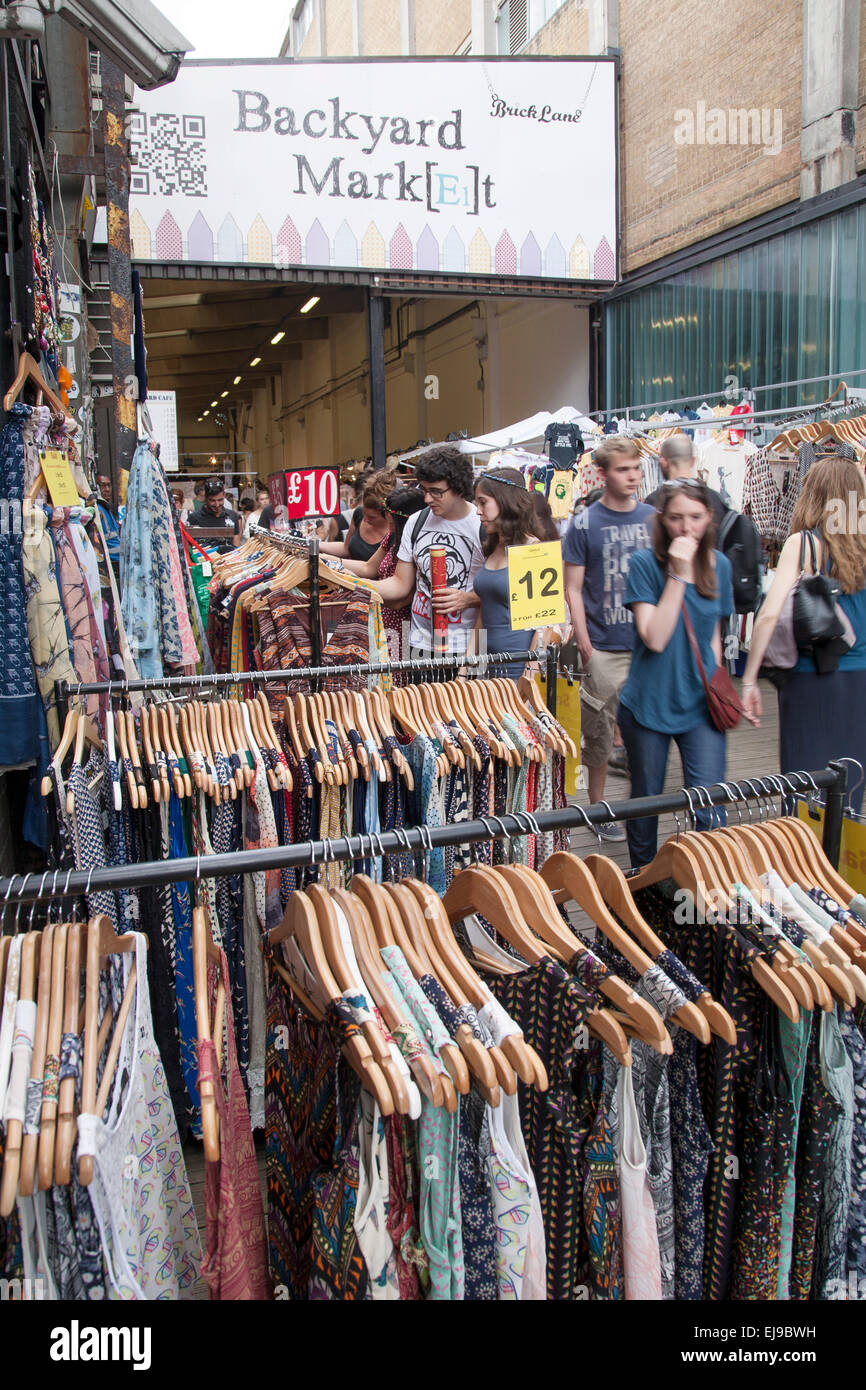Backyard Market Brick Lane Shoreditch London England Uk Stock