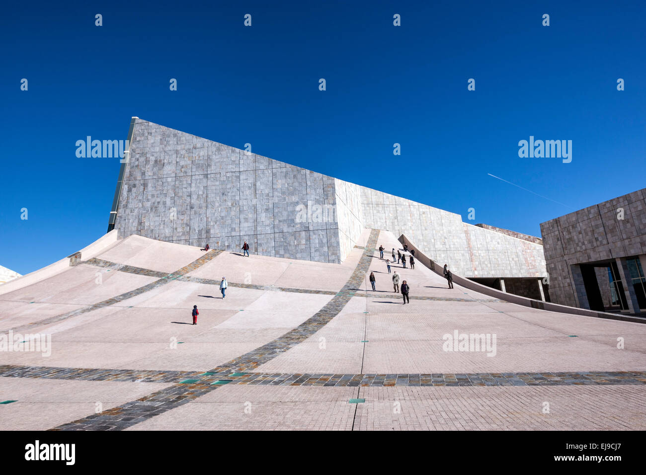 Buildings look like rolling hills. The City of Culture of Galicia designed by a group of architects led by Peter Eisenman. Stock Photo