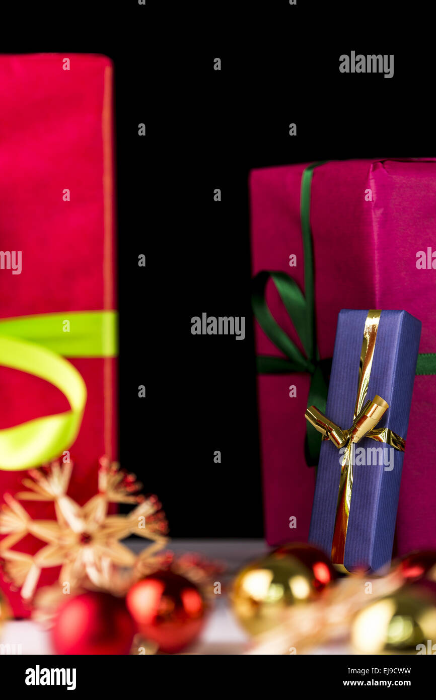 Presents, spheres and stars Stock Photo