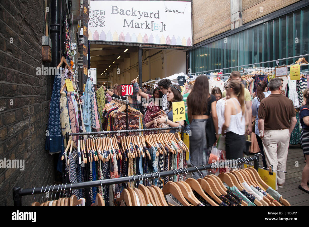 Backyard Market Brick Lane Shoreditch London England Uk Stock