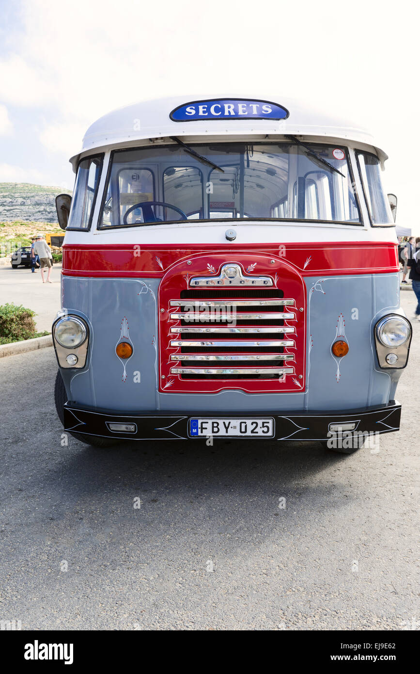 Old Bedford passenger bus Stock Photo