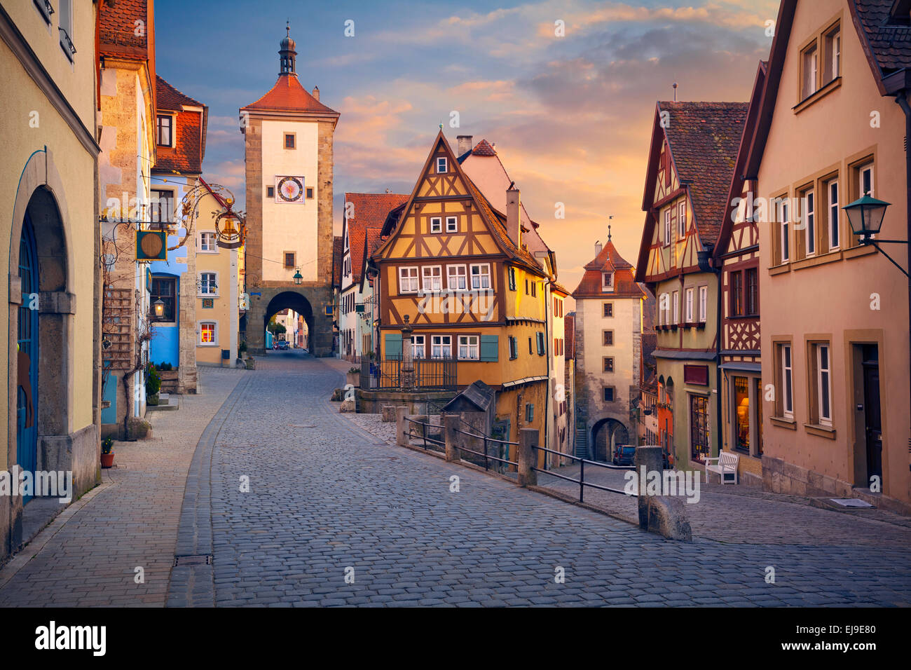 Rothenburg ob der Tauber. Image of the Rothenburg a town in Bavaria, Germany, well known for its medieval old town. Stock Photo